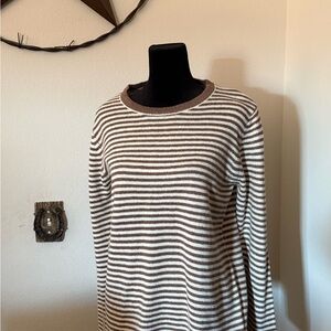 Staccato Brown and White Striped Sweater